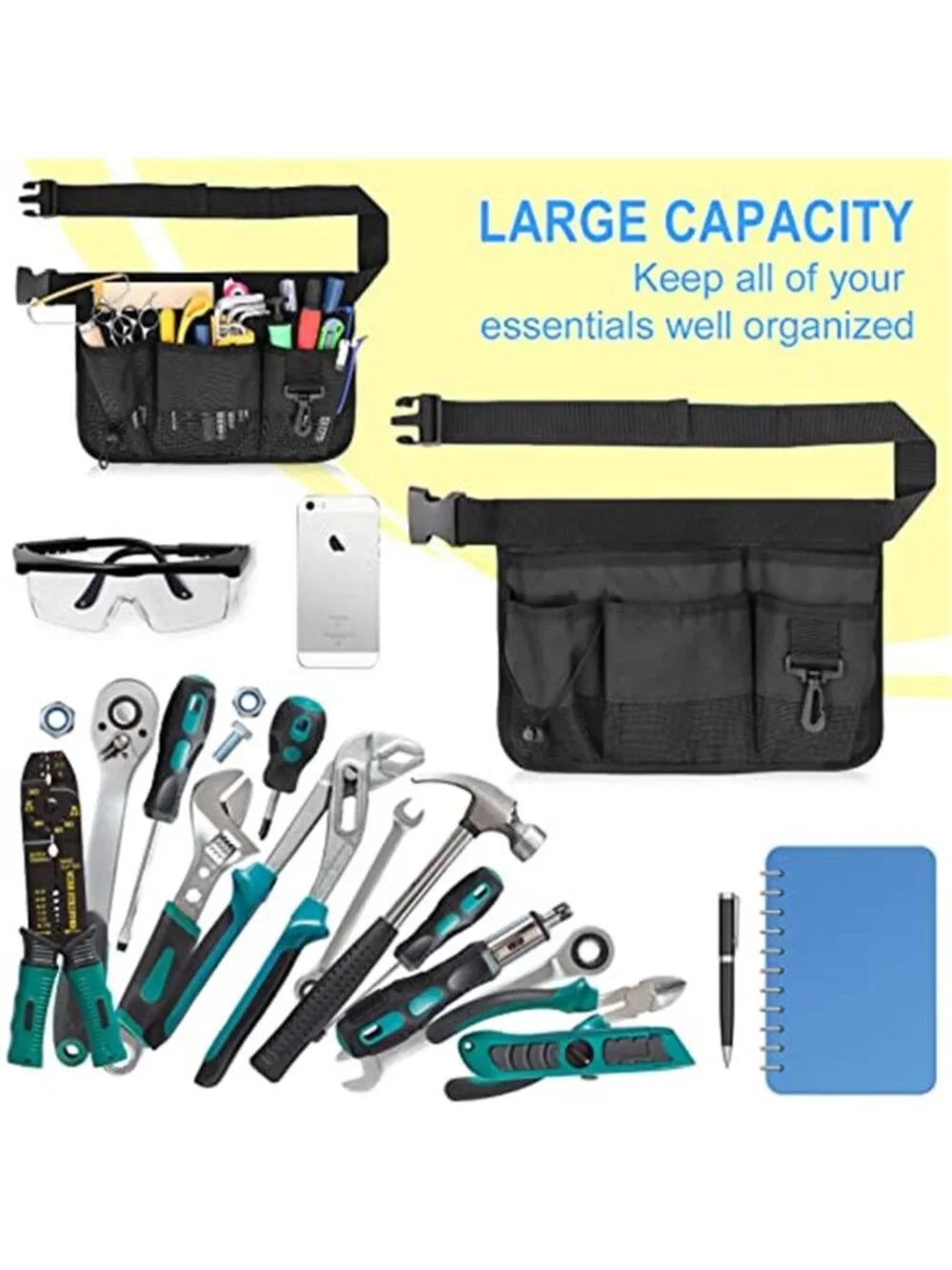 Garden Tool Belt Waist Pouch Gardening Tool Organizer Apron With Pockets